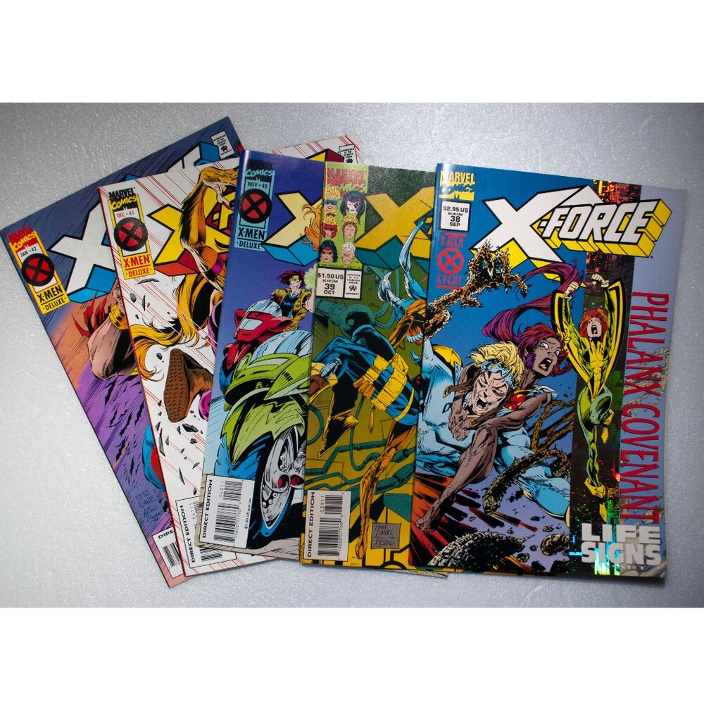 Lot of 5 X-Force Comic Books 38 39 40 41 42 Marvel 1994 1995 Run 38-42 90s